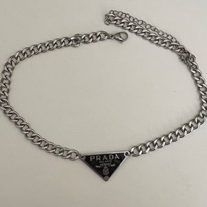 Authentic Prada Chunky Silver Chain Necklace Reworked